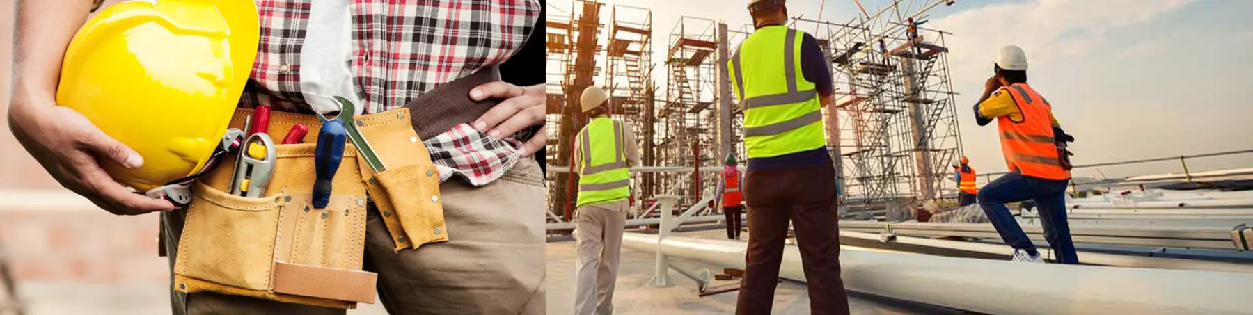 BATIMAC teams in safety gear on a construction site